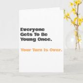 老おもしろい老ヤングワンス誕生日カード カード (黄色い花)