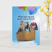 老おもしろい老誕生日挨拶 カード (黄色い花)