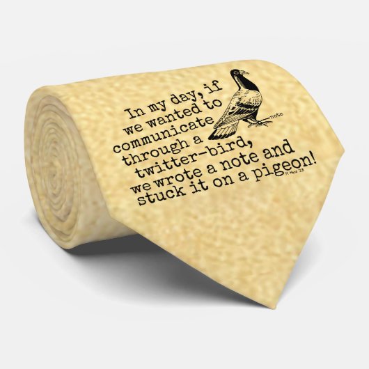 老おもしろい老Twitterバードハト ネクタイ (ロール)