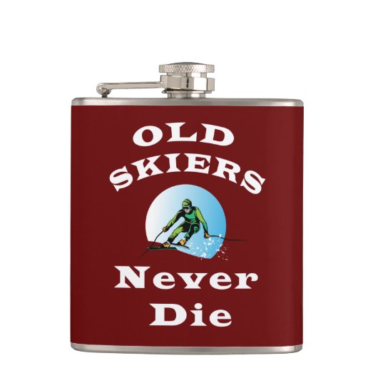 老スキーヤーは死なない フラスク (正面)