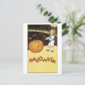 老ファッションドハロウィーン、少年はジャック・o・ランタンに出会う ポストカード (スタンド正面)