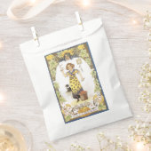 老ファッションドハロウィーン、黒猫の少女 フェイバーバッグ (クリップ留めされた状態)