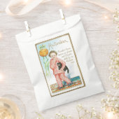 老ファッションドハロウィーン、黒猫を抱えた少年 フェイバーバッグ (クリップ留めされた状態)