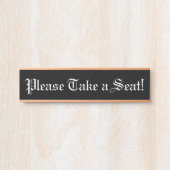老ファッションドヴィンテージ「どうぞ座って!」 サインプレート (正面)
