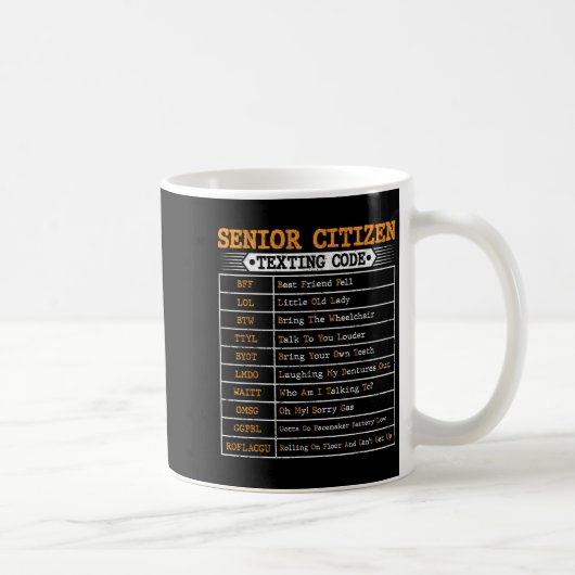 老人おもしろいメールや文字を打つ法 コーヒーマグカップ (右)