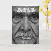 老人おもしろい誕生日カード カード (黄色い花)