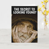 老人おもしろい誕生日グリーティングカード カード (黄色い花)