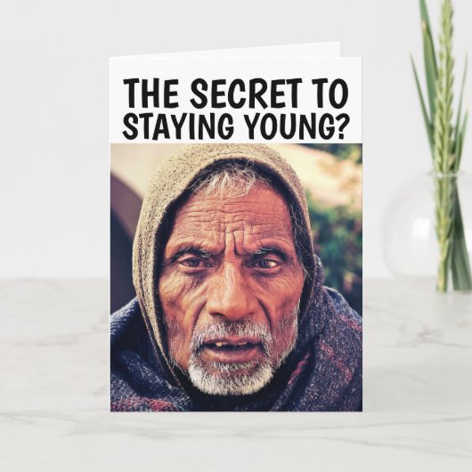 老人おもしろい誕生日グリーティングカード カード (正面)