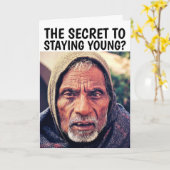 老人おもしろい誕生日グリーティングカード カード (黄色い花)