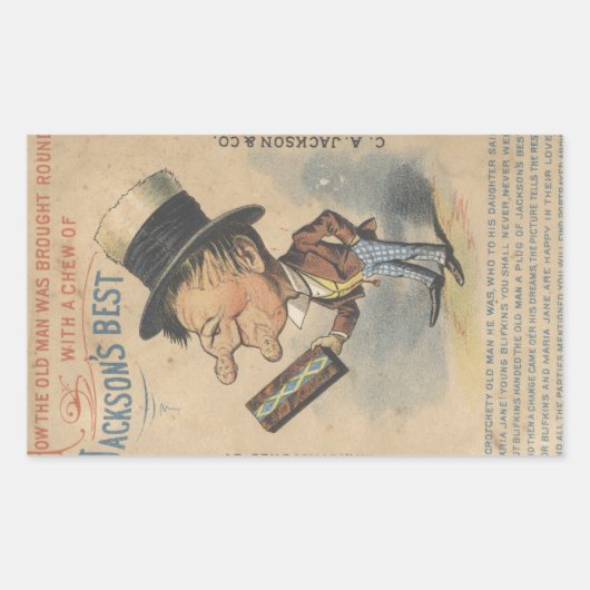 老人がエペソを巻き取られた 長方形シール (正面)