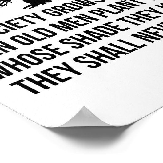 老人が木を植素晴らしえて社会が成長する ポスター (角)