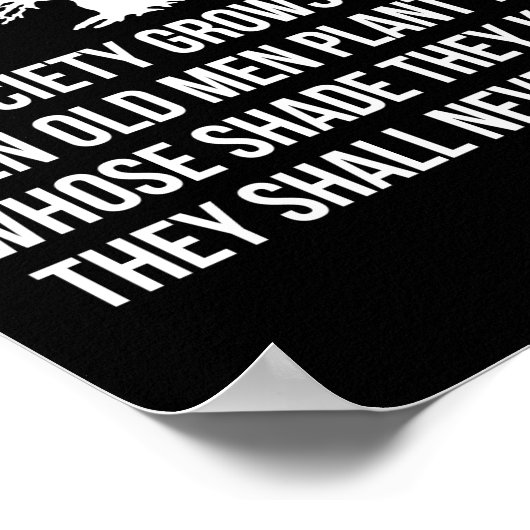 老人が木を植素晴らしえて社会が成長する ポスター (角)