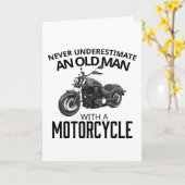 老人とバイクを過小評価しない カード (黄色い花)