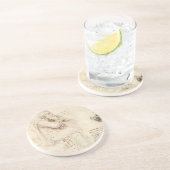 老人と水のスケッチ：レオナルド・ダ・ヴィンチ コースター (側面)