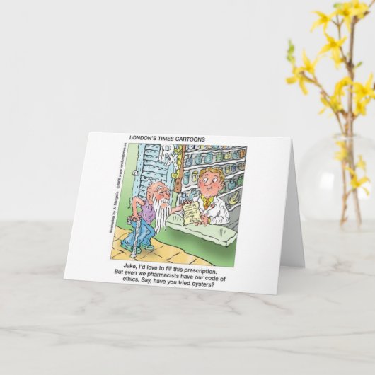 老人と薬局は漫画おもしろいのギフトを外す カード (黄色い花)