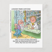 老人と薬局は漫画おもしろいのギフトを外す ポストカード (正面)