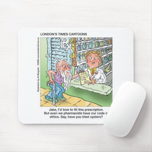 老人と薬局は漫画おもしろいのギフトを外す マウスパッド (マウス)
