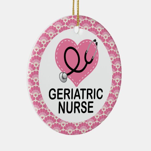 老人のナースのギフトのオーナメント セラミックオーナメント (右)