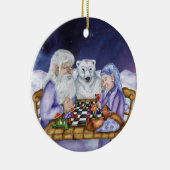 老人の冬およびジャックフロスト演劇のチェスOrnamnent セラミックオーナメント (右)