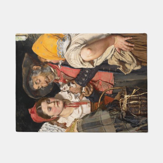 老人の宝物（猫）（カール・ガースソー） ドアマット (正面)