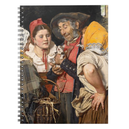 老人の宝物（猫）（カール・ガースソー） ノートブック (正面)