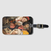 老人の宝物（猫）（カール・ガースソー） ラゲッジタグ (正面横)