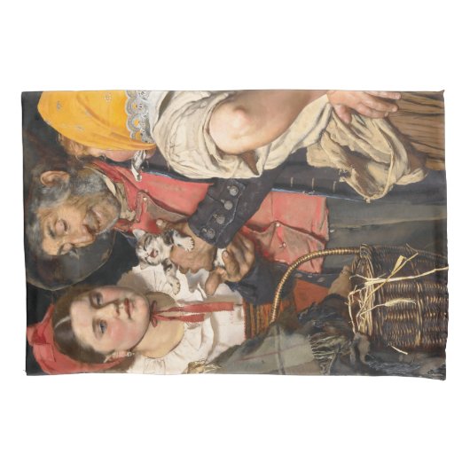 老人の宝物（猫）（カール・ガースソー） 枕カバー (正面)