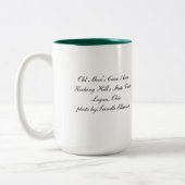 老人の洞窟の滝 ツートーンマグカップ (左)