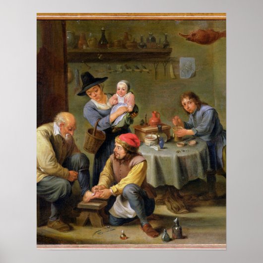 老人の足の世話をする外科医 ポスター (正面)