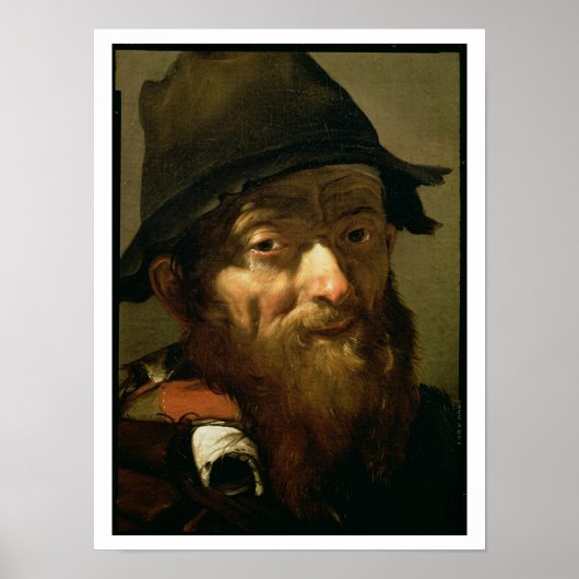 老人の頭,老人のポートレートの詳細 ポスター (正面)