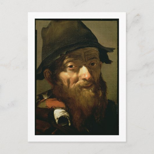老人の頭，老人のポートレートの詳細 ポストカード (正面)