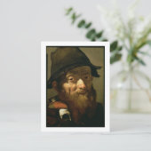 老人の頭，老人のポートレートの詳細 ポストカード (スタンド正面)