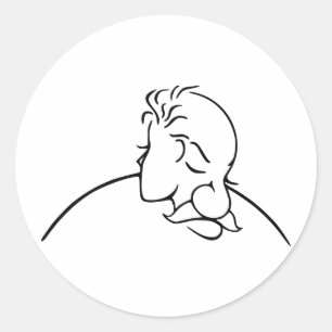 老人または若い女性の光学錯覚 ラウンドシール