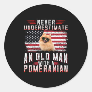 老人をポメラニア犬で過小評価してはいけない ラウンドシール