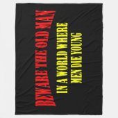 老人を用心して下さい フリースブランケット (正面)