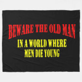老人を用心して下さい フリースブランケット (正面(横))