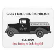 老人ガレージ整備士の標識： 8x11インチ