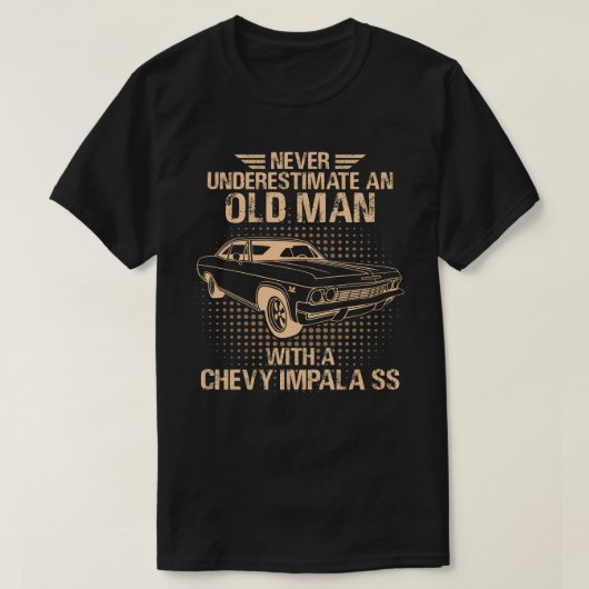 老人シボレーImpala Ss 1965 Tシャツ (デザイン正面)