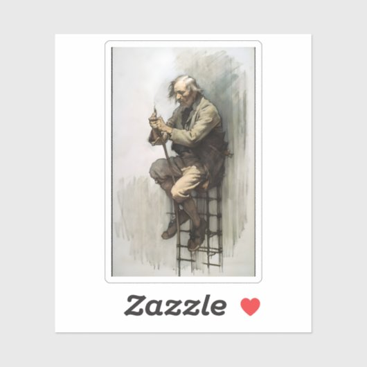 老人スケッチ シール (シート)