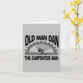 老人ダンカーペンターマン木材ビルダーおもしろい カード (黄色い花)