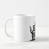 老人バイクもしくは自転車に乗る人缶ラムおもしろいスパイダカップ コーヒーマグカップ (左)