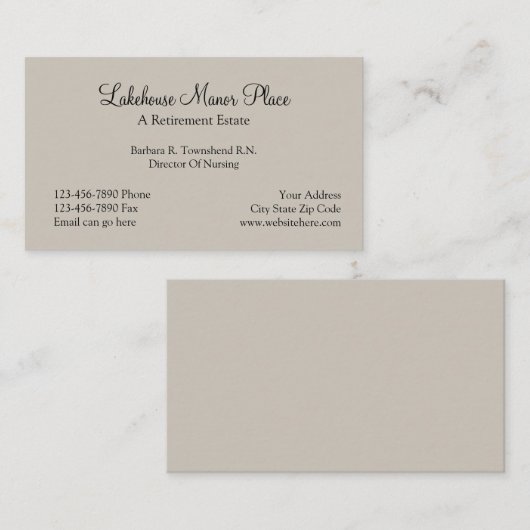 老人ホーム 名刺 (正面/裏面)