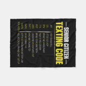 老人メールや文字を打つ法父親の日 フリースブランケット (正面(横))