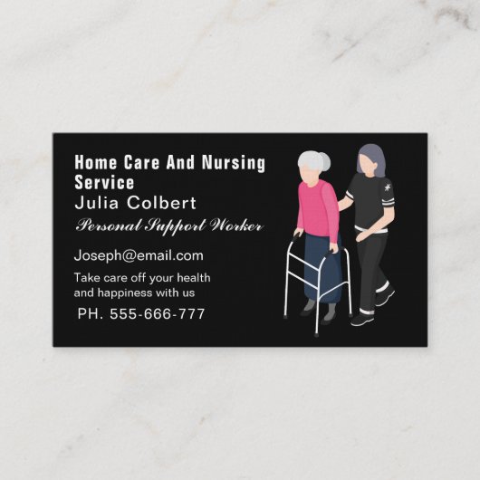 老人介護者住宅健康気に業務カード 名刺 (正面)