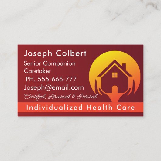 老人介護者家庭モダン衛生 名刺 (正面)