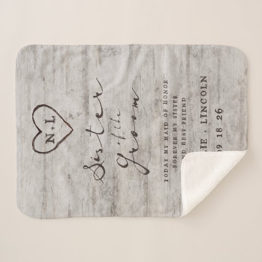 老人樺の木シスターオブザグルームハートフェルト引用文 シェルパブランケット (正面(横))