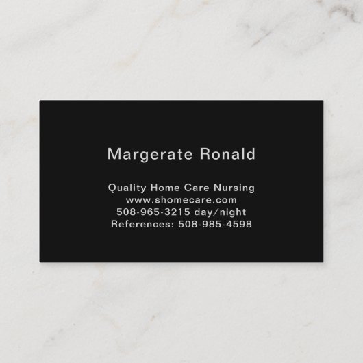 老人気にナース名刺 名刺 (裏面)