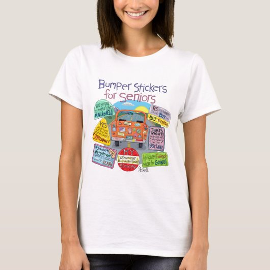 老人漫画のバンパーステッカー Tシャツ (正面)