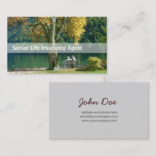 老人生命保険の名刺 名刺 (正面/裏面)