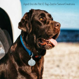 老人花崗岩ペット用名札 ペット ネームタグ